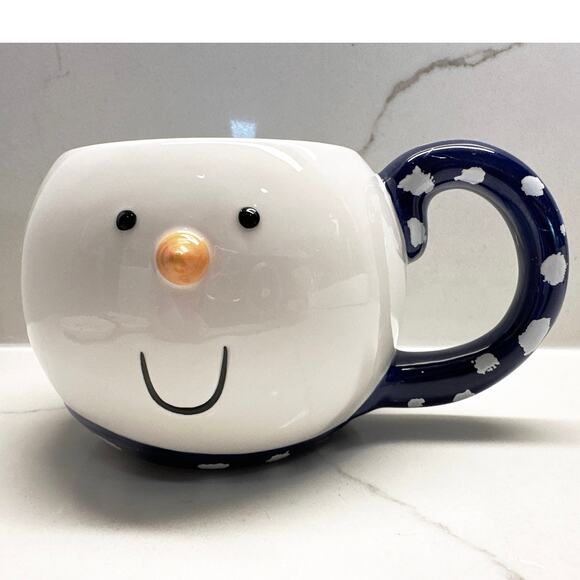 NIB Department 56 2 piece Set Snowman Snack Set Plate and Mug Blue Scarf - Picture 3 of 7